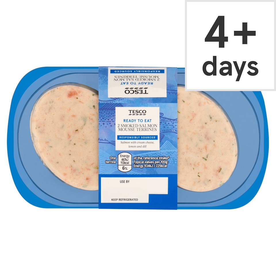 Tesco Smoked Salmon Mousse Terrines 2 Pack 100g