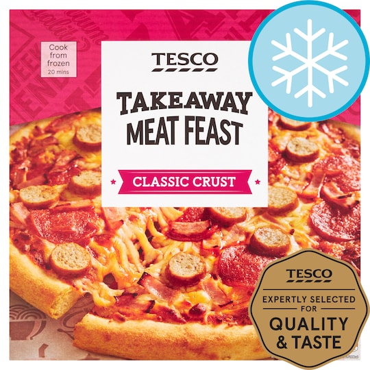 Tesco Takeaway Meat Feast Pizza 531G Tesco Groceries