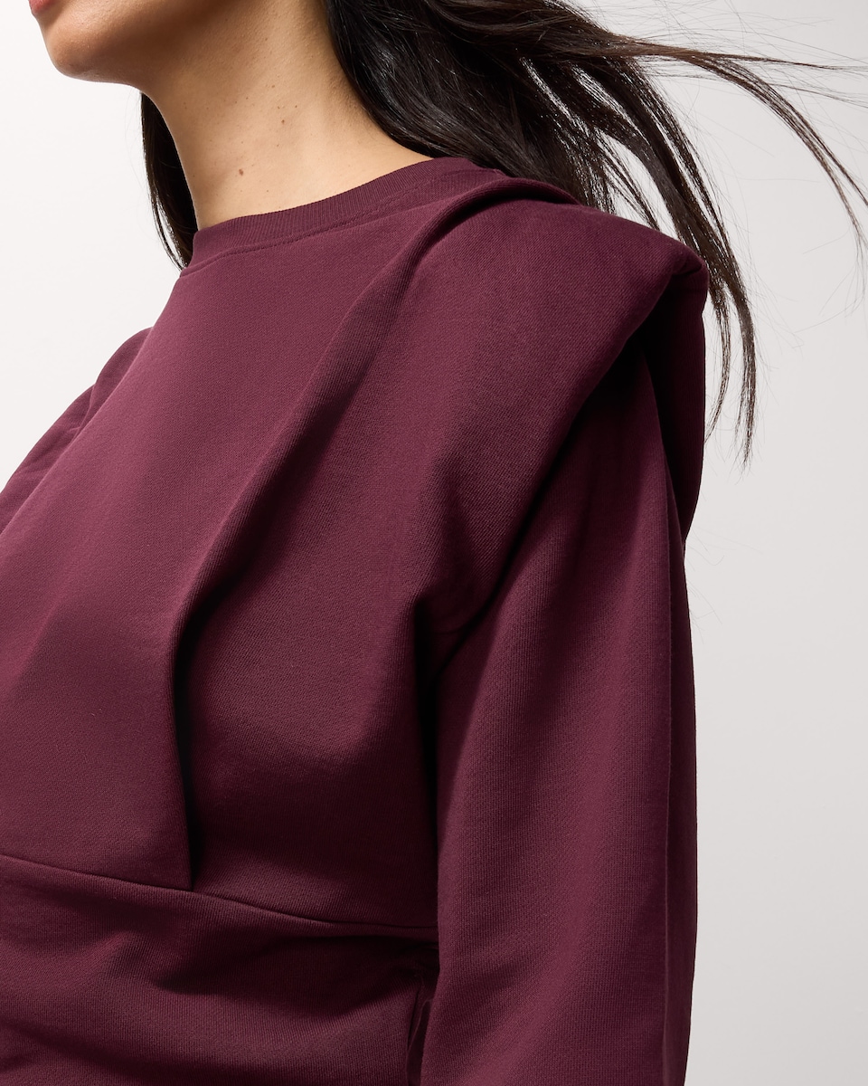 image 1 of F&F Pure Cotton Shoulder Pad Sweatshirt in Purple