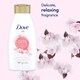 image 3 of Dove Renewing Care Peony & Rose Bath Soak Bubble Bath 450ml