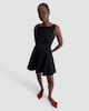 image 1 of F&F Ponte Sleeveless Pleated Dress in Black