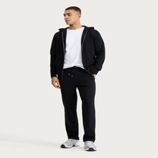 F&F Cotton Rich Zip Up Hoodie in Black