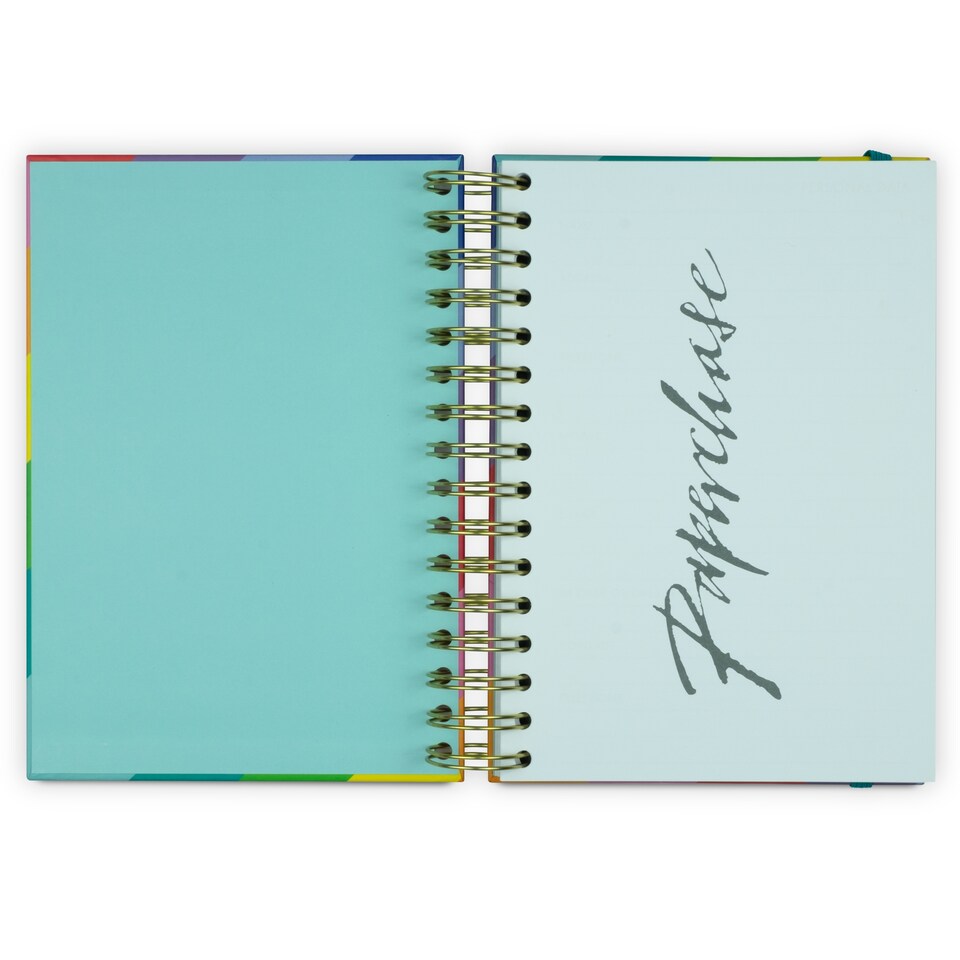 image 1 of Paperchase Rainbow A5 2024 Day To View Diary