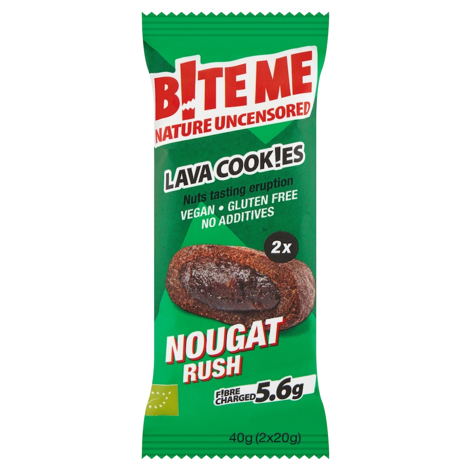 Bite Me Lava Cookies bio nyers szelet krémes mogyoróvaj töltelékkel 2 x 20 g (40 g)