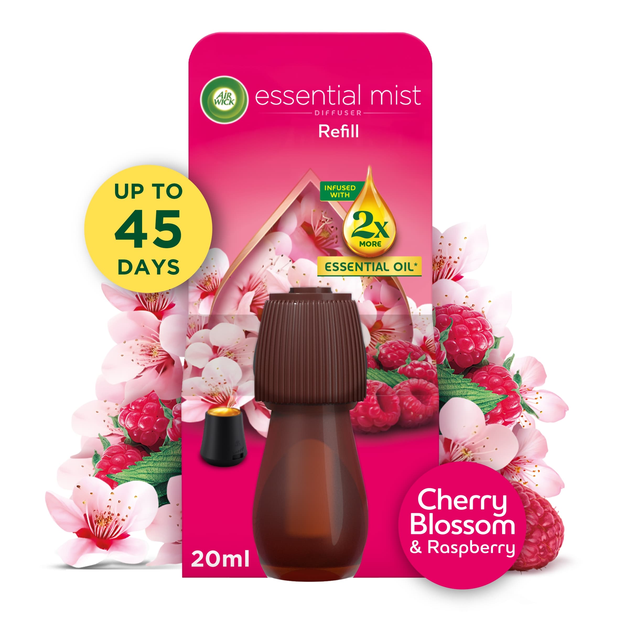 Air Wick Essential Mist Refill Cherry Blossom & Raspberry Air Freshener 20ml
