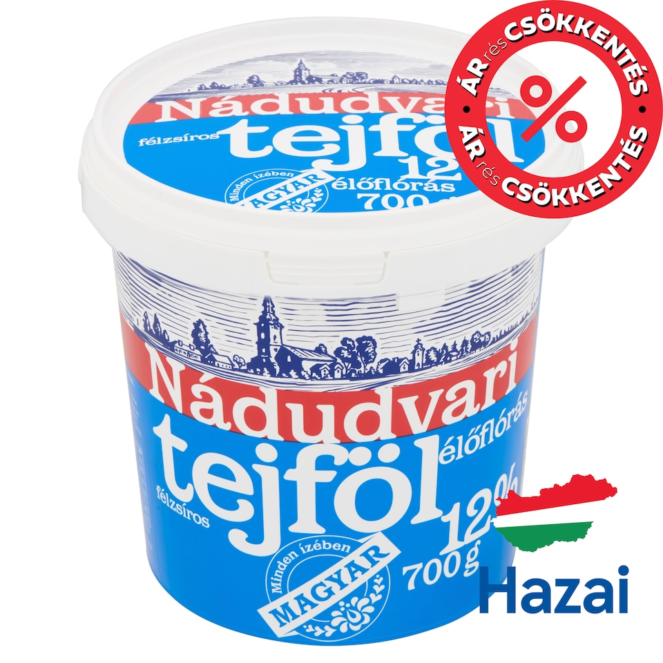 Nádudvari Semi-Fat Sour Cream with Live Cultures 12% 700 g