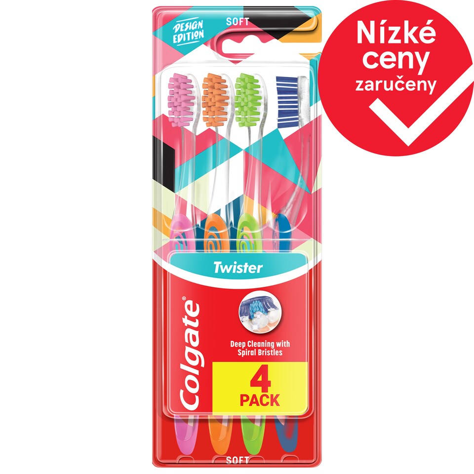 Obrázek 1 pro produkt Colgate Twister Design Edition zubní kartáček měkký 4pack