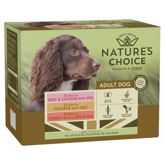Nature's Choice Adult Dog Food Mixed 6X400g Tesco Groceries