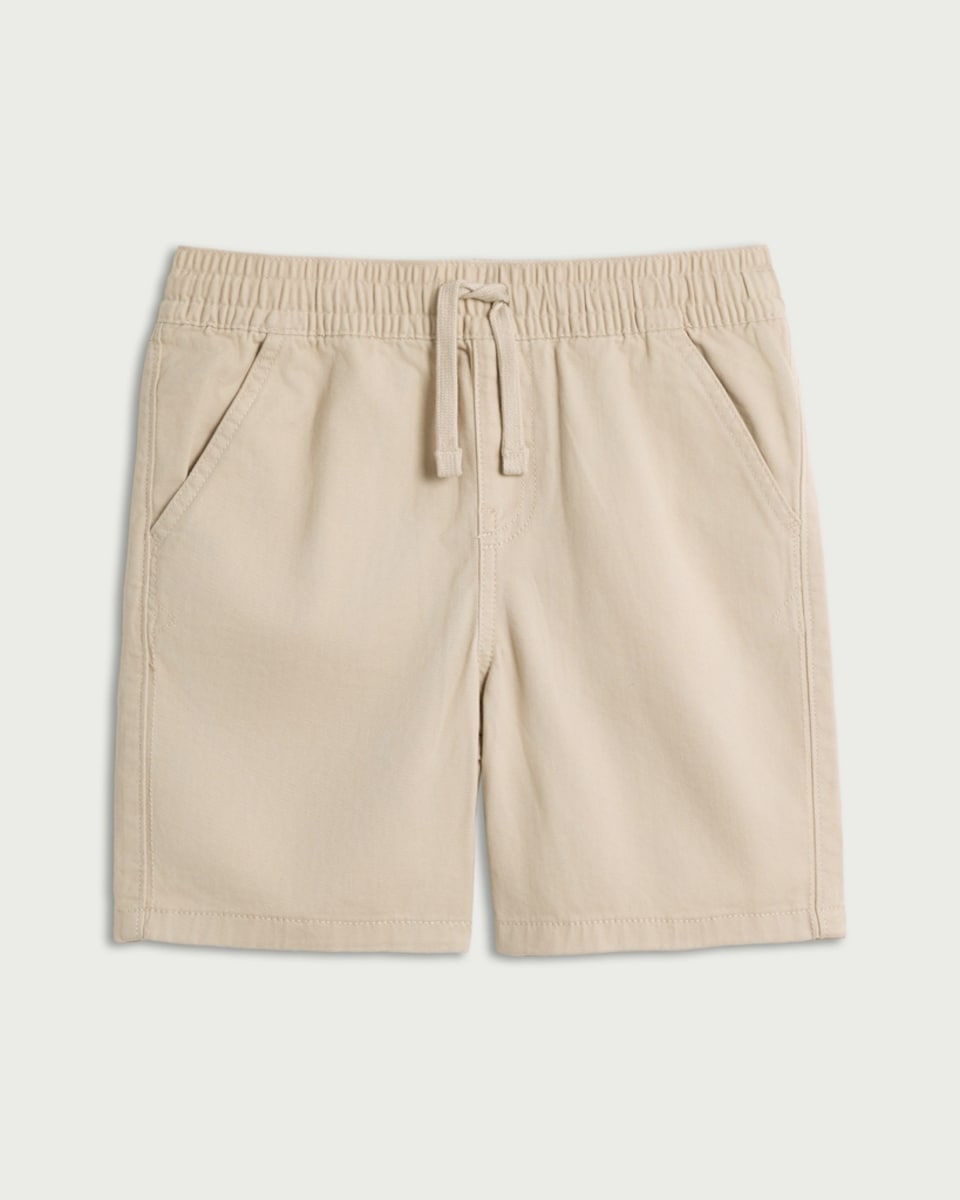 image 1 of F&F Boys Cotton Rich Drawstring Shorts in Stone