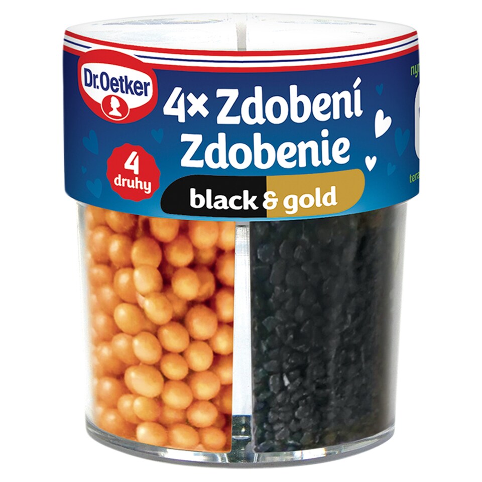 Dr. Oetker Zdobení 4 druhy black & gold 78g