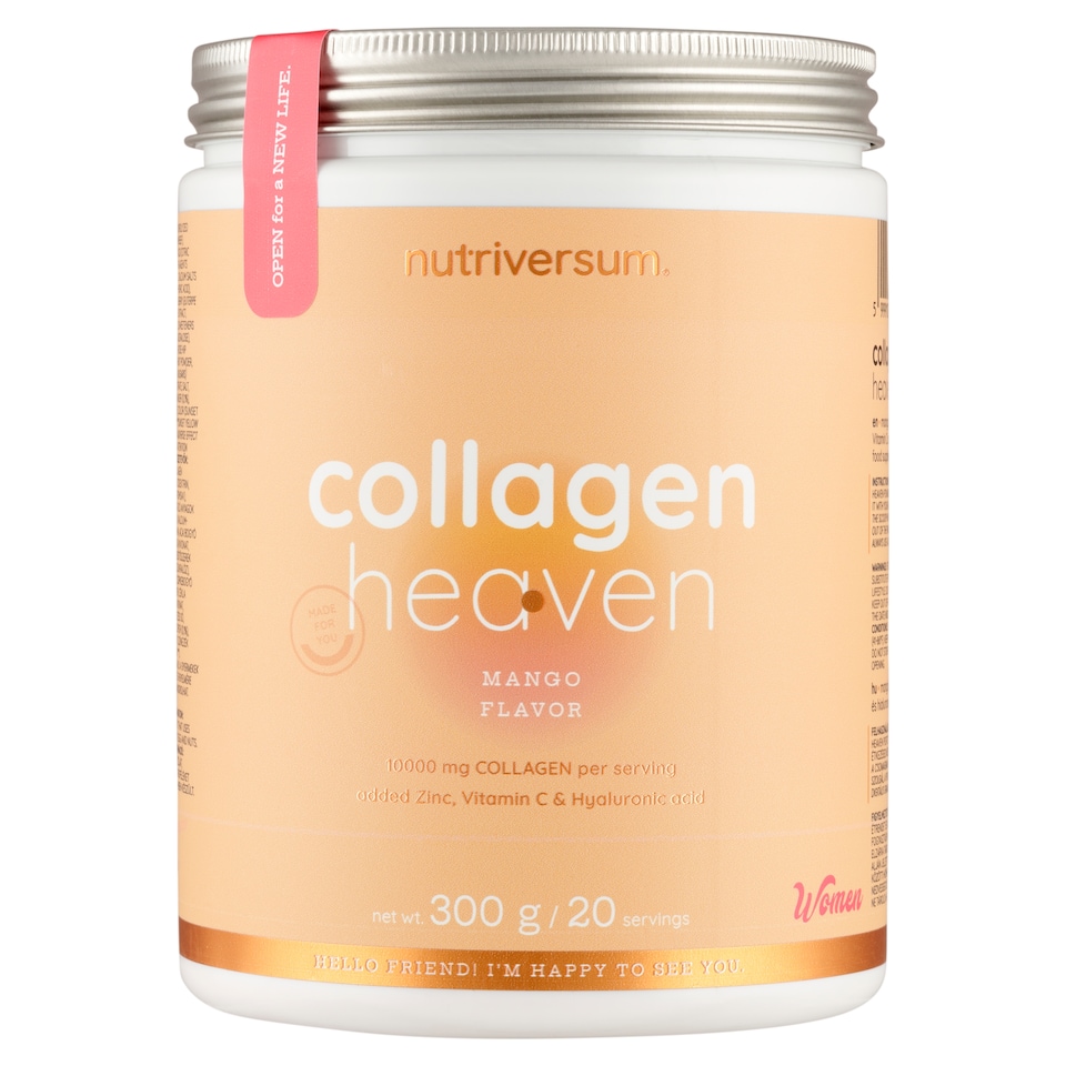 Nutriversum Women Collagen Heaven mangó ízesítésű, kollagén- és hialuronsav-tartalmú por 300 g