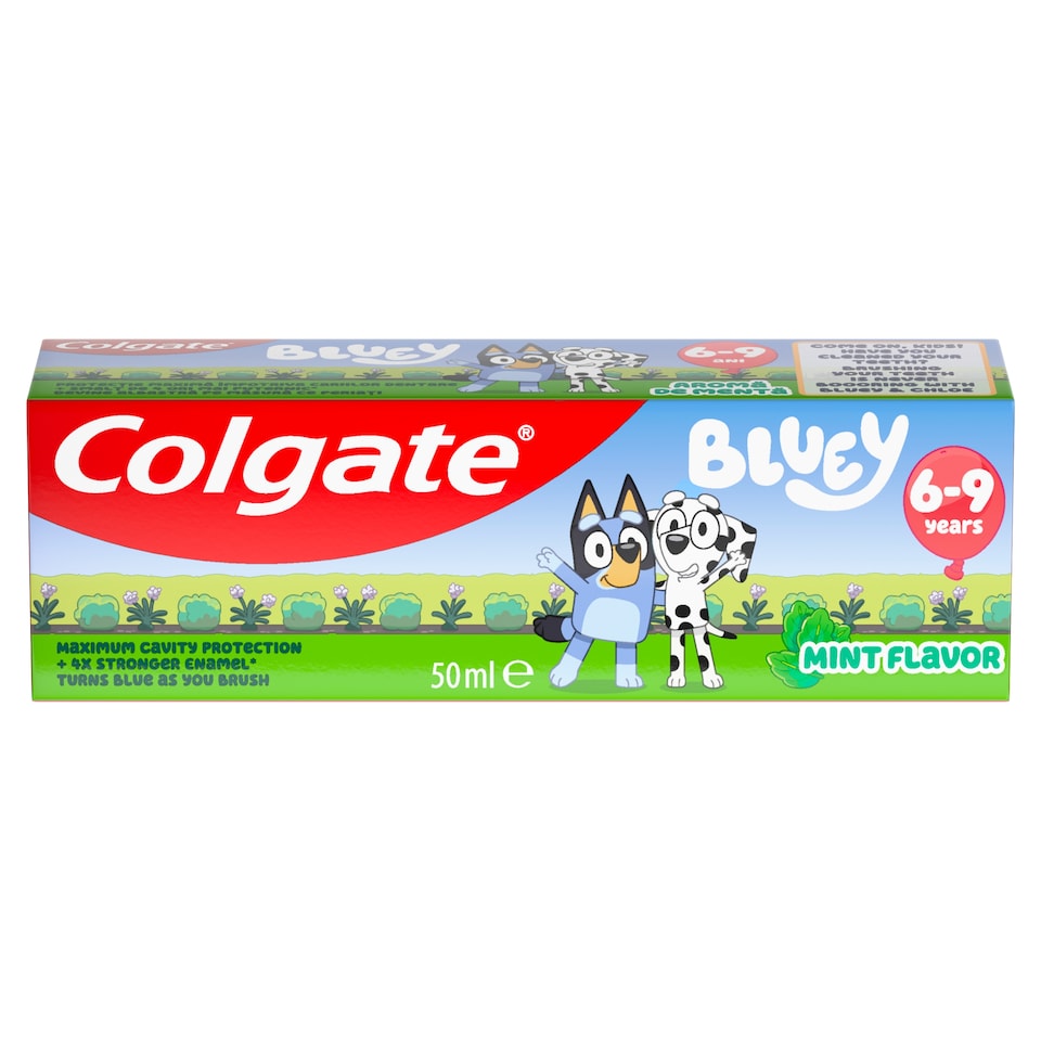Colgate Kids Bluey menta ízű gyermek fogkrém 6-9 éves gyermekeknek 50 ml  1. kép