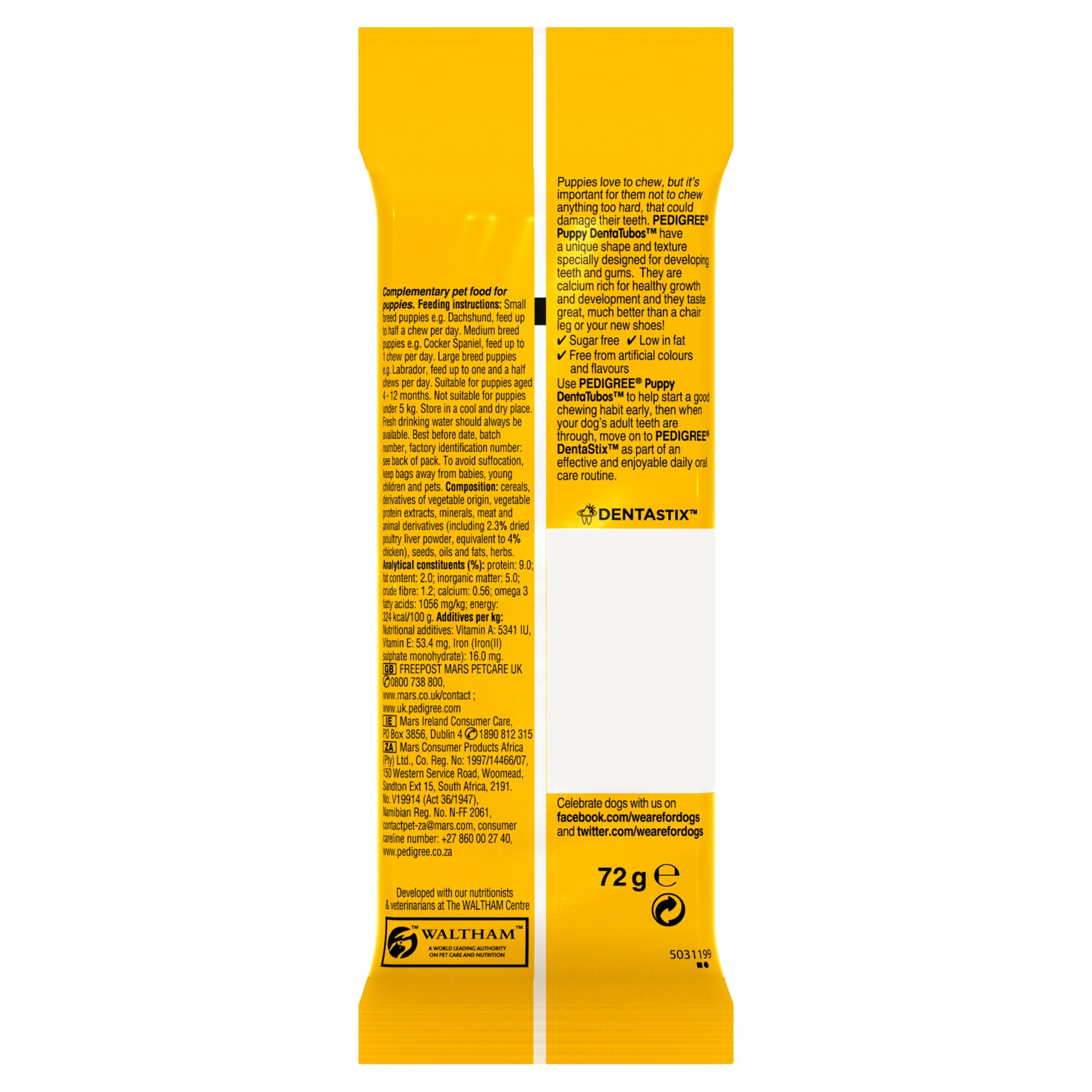 pedigree puppy tubos