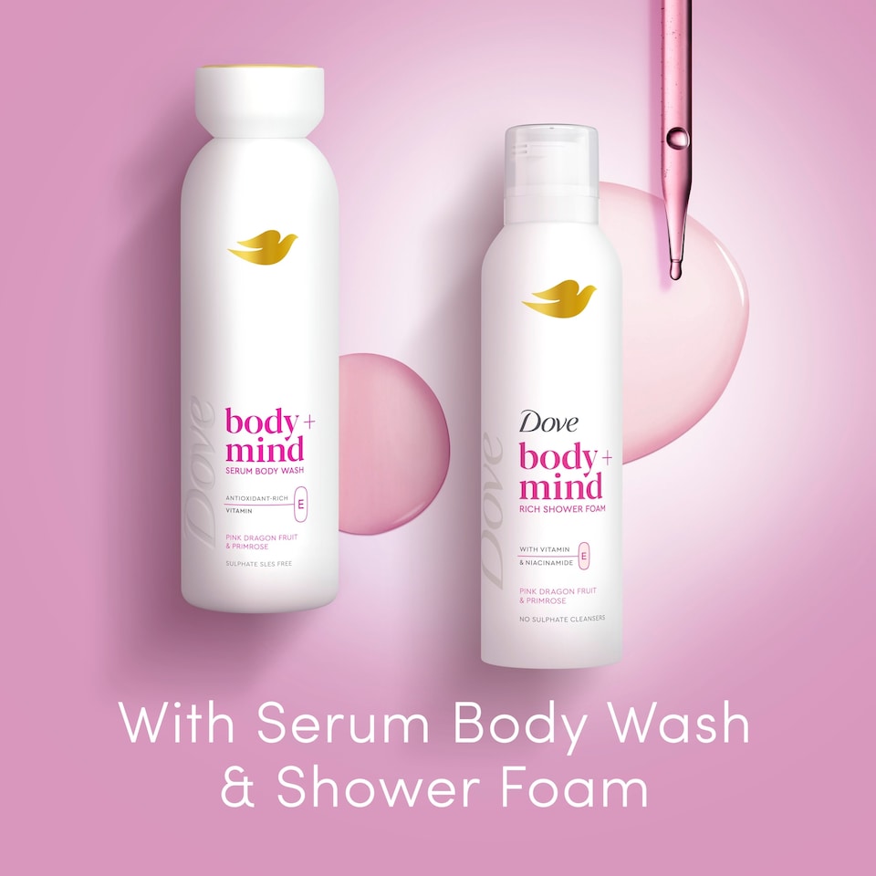 image 1 of  Dove Body + Mind Serum Body Wash & Shower Foam Gift Set