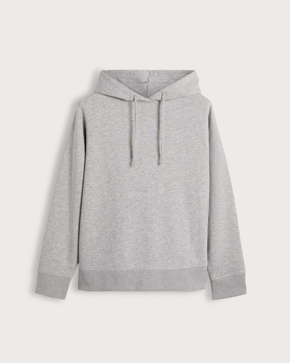 image 1 of F&F Active Cotton Rich Hooded Sports Sweatshirt in Grey Marl