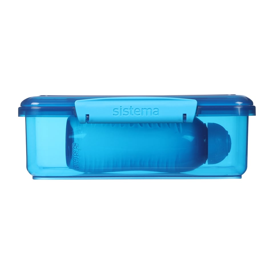 image 1 of  Sistema Blue Rectangle Lunch Box 2L with Water Bottle 330ml