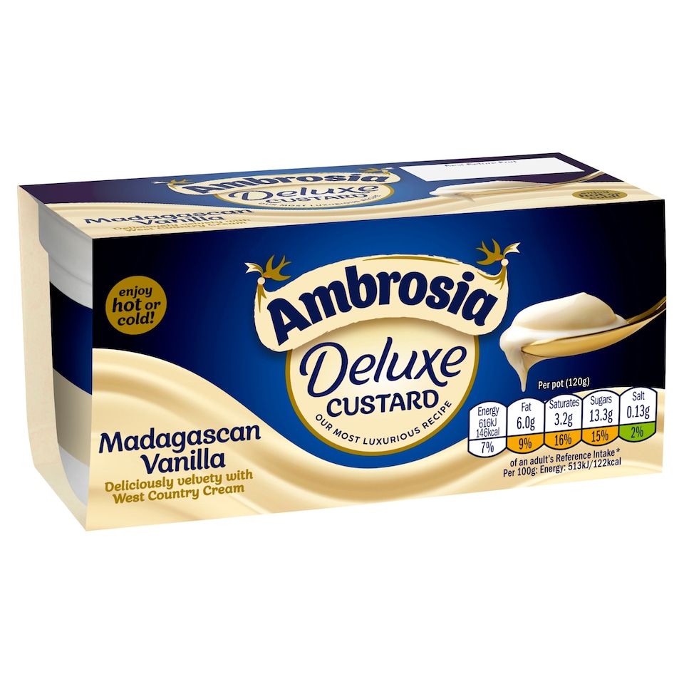 image 1 of Ambrosia Deluxe Custard - Madagascan Vanilla 2 x 120g