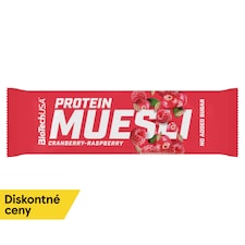 BioTechUSA Brusnicovo-malinová müsli tyčinka s vitamínmi a železom 30 g