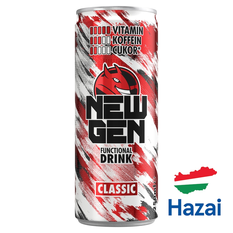 New Gen Classic tuttifruttiízű, koffeintartalmú, szénsavas, alkoholmentes ital 250 ml  1. kép
