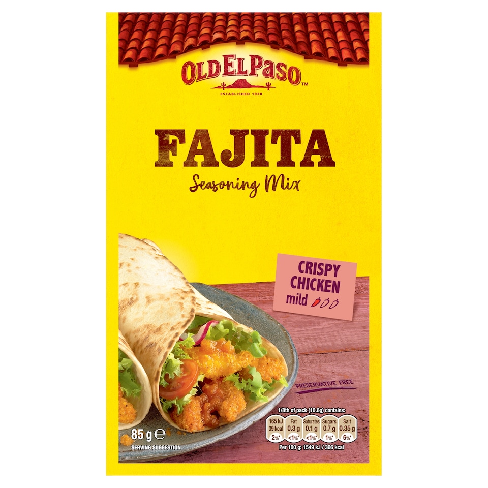 image 1 of Old El Paso Crispy Chicken Fajita Seasoning Spice Mix 85G