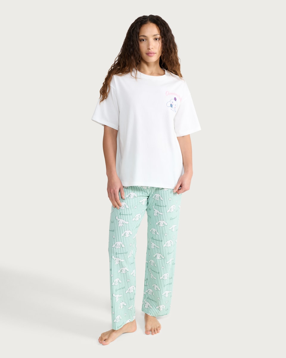 image 1 of Cinnamoroll Pure Cotton Pyjama Set in Multi Green