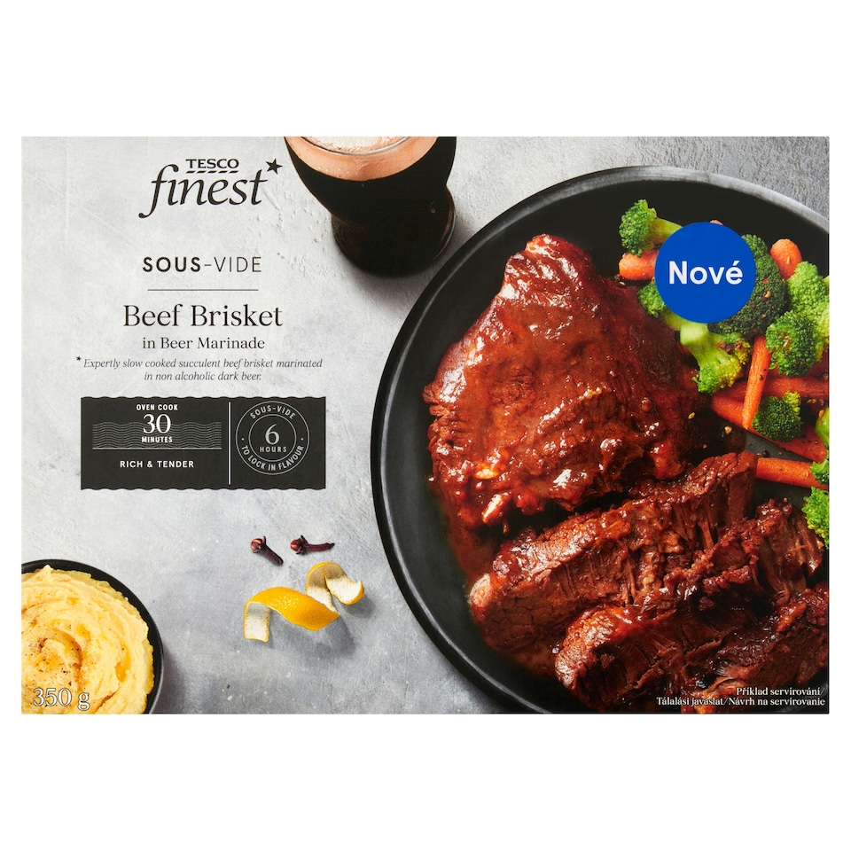 Tesco Finest Sous-vide hovězí hrudí na tmavém pivu 350g