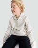 image 2 of F&F Boys Pure Cotton Waffle Textured Zip Polo Top in Med Nude
