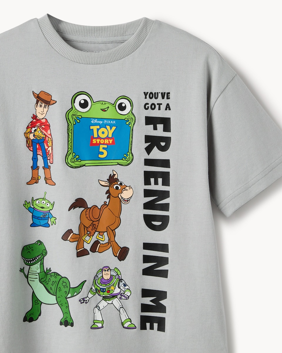 image 1 of Disney Toy Story Pure Cotton T-Shirt in Grey