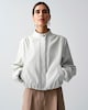 image 1 of F&F Faux Leather Bubble Hem Jacket in Cream