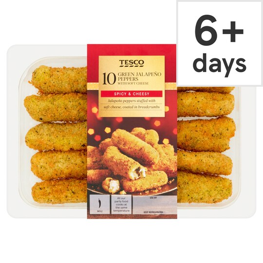 Tesco 10 Green Jalapeno Peppers With Soft Cheese 200G Tesco Groceries