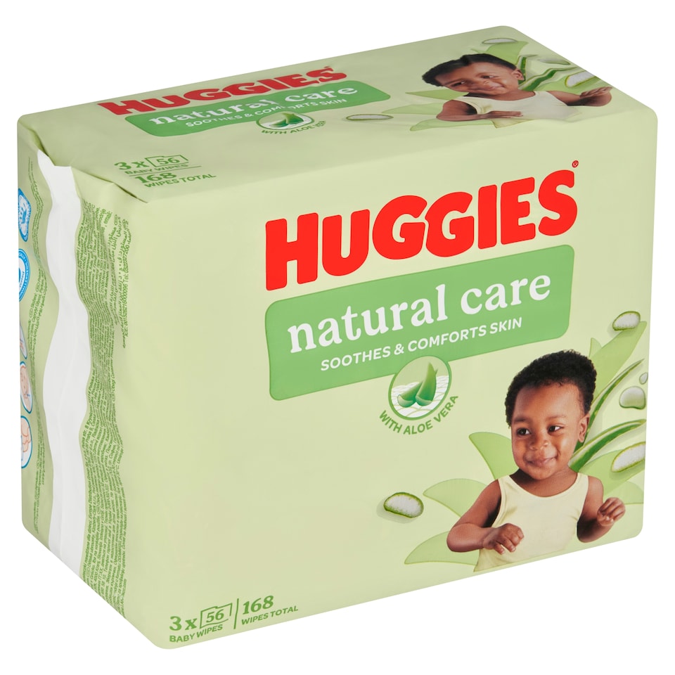 Obrázek 1 pro produkt Huggies Natural Care dětské utěrky 3 x 56 ks