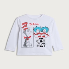 Dr. Seuss The Cat in the Hat Pure Cotton Long Sleeved Top in Cream