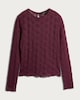 image 4 of F&F Lace Textured Long Sleeved Top in Purple