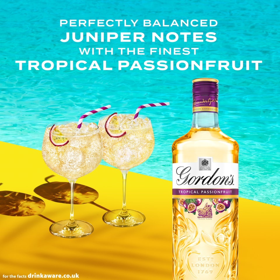 image 1 of Gordon's Tropical Passionfruit Gin Bottle 37.5% Vol 70Cl 
