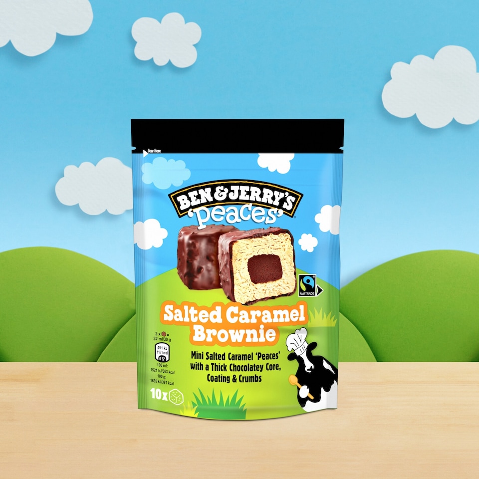 image 1 of  Ben & Jerry's Peaces Salted Caramel Brownie Ice Cream x10 160ml
