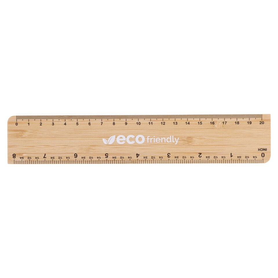 image 1 of Eco Friendly 100% Organic Bamboo Ruler 20 cm