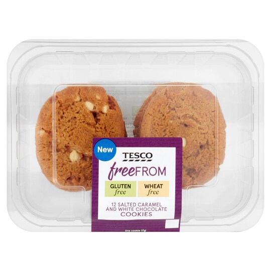 Tesco Free From 12 Chocolate & Salted Caramel Cookies Tesco Groceries