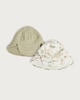 image 1 of F&F Baby 2-Pack Safari Print Sun Hat in Multi