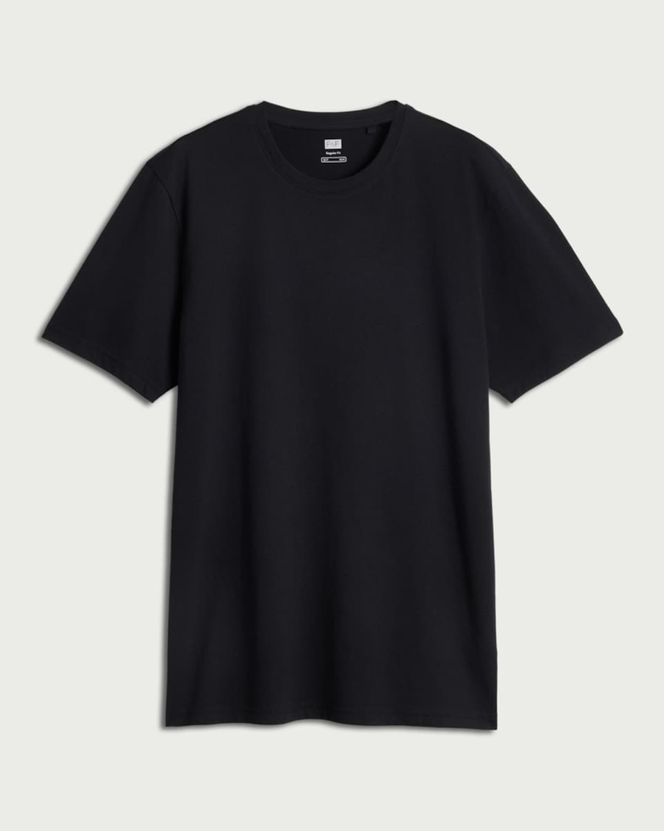 F&F Pure Cotton Short Sleeved Slim Fit T-Shirt in Black