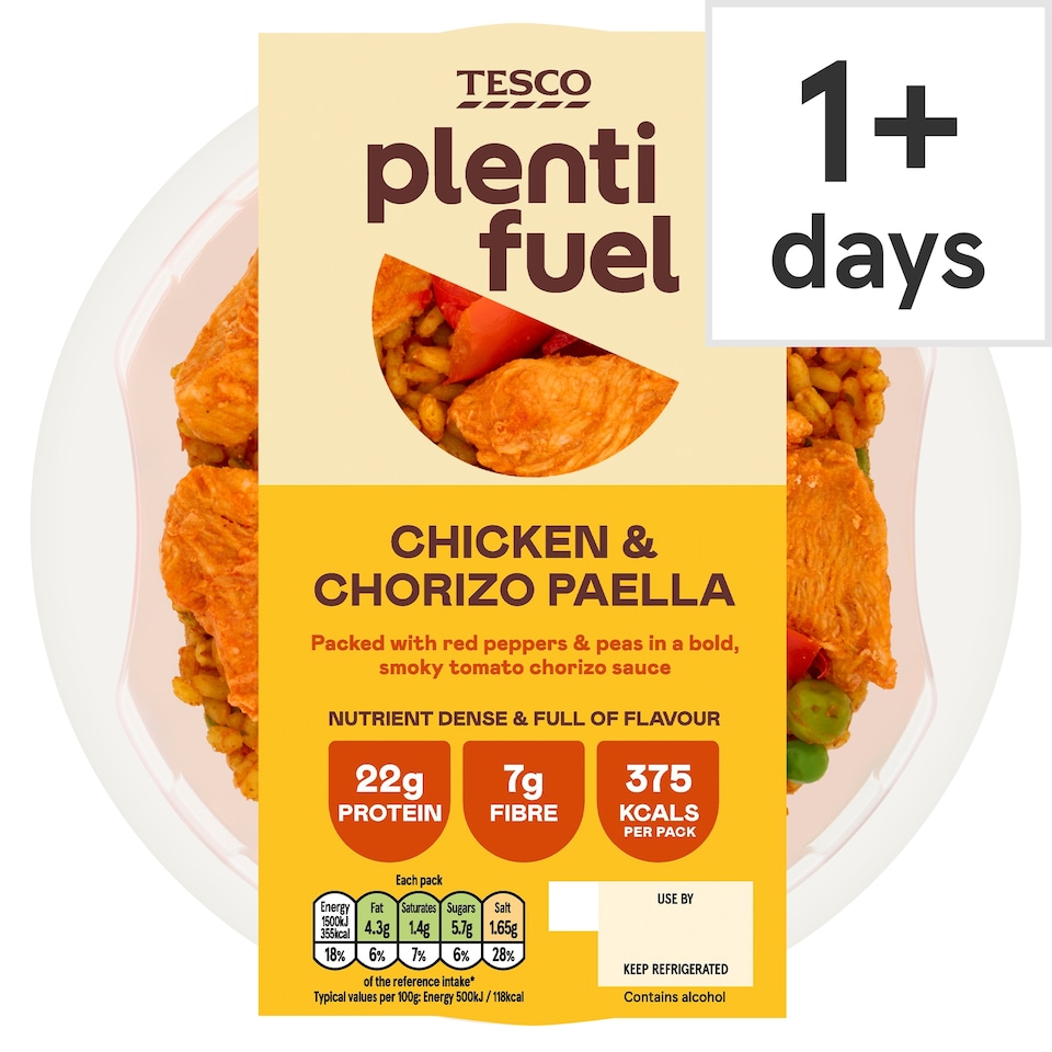 Tesco Plentifuel Chicken & Chorizo Paella 300g 