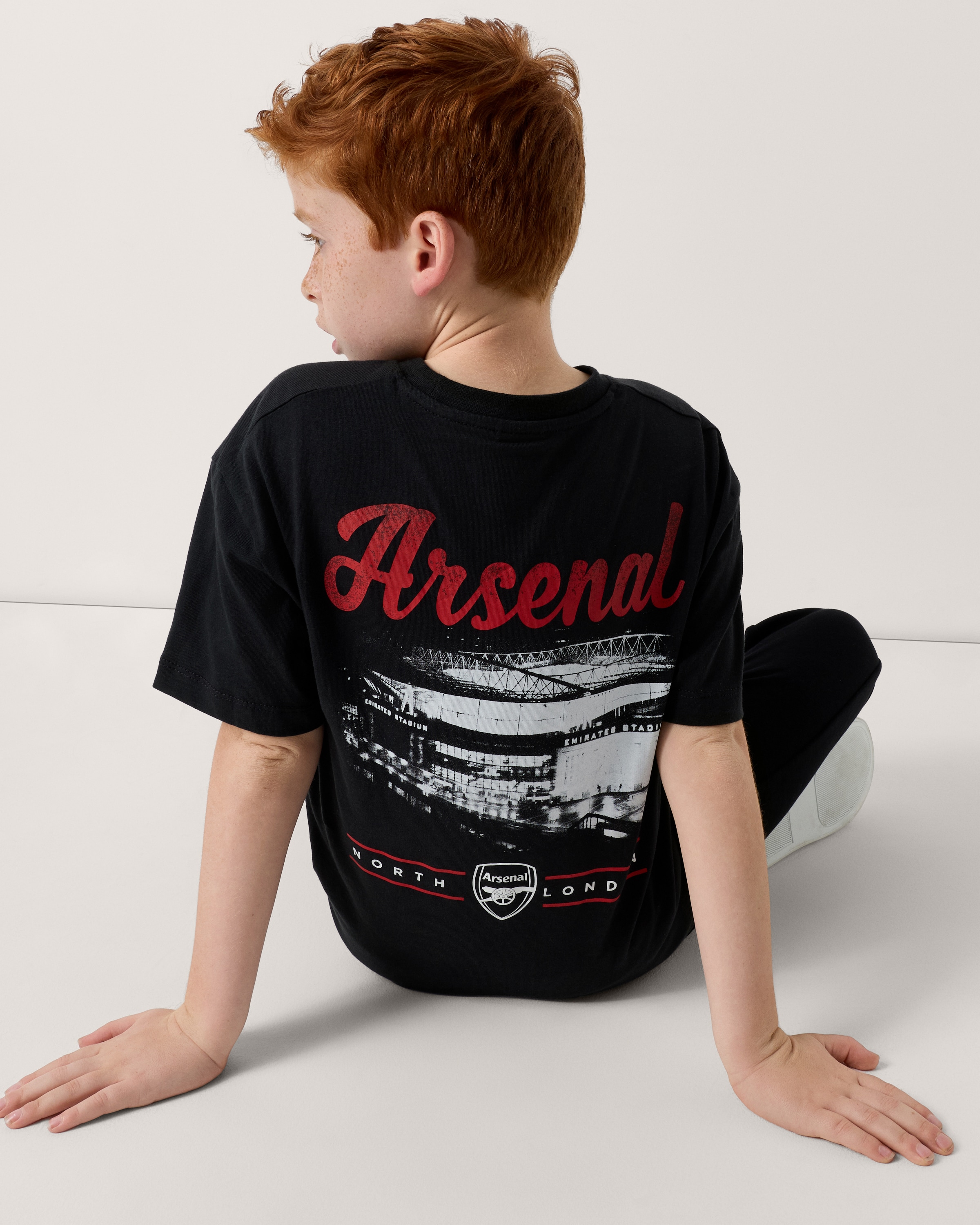 Arsenal Pure Cotton Printed T-Shirt in Black