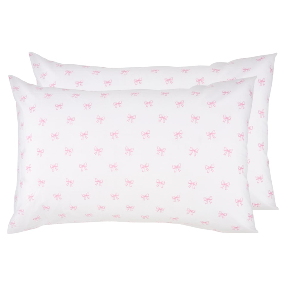 F&F Home Poly Cotton Bows Pillowcase Pair