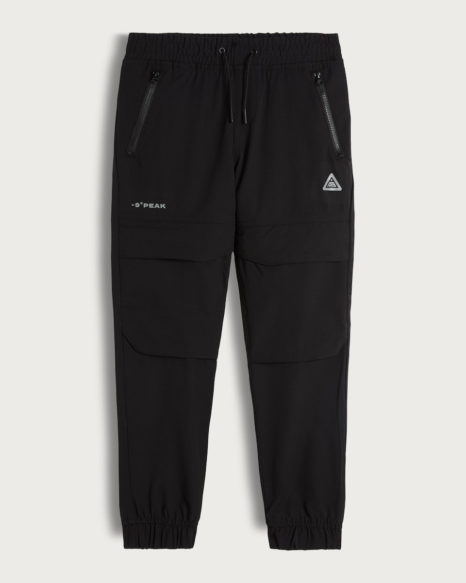 image 1 of 9 Peaks Cuffed Cargo Joggers in Black