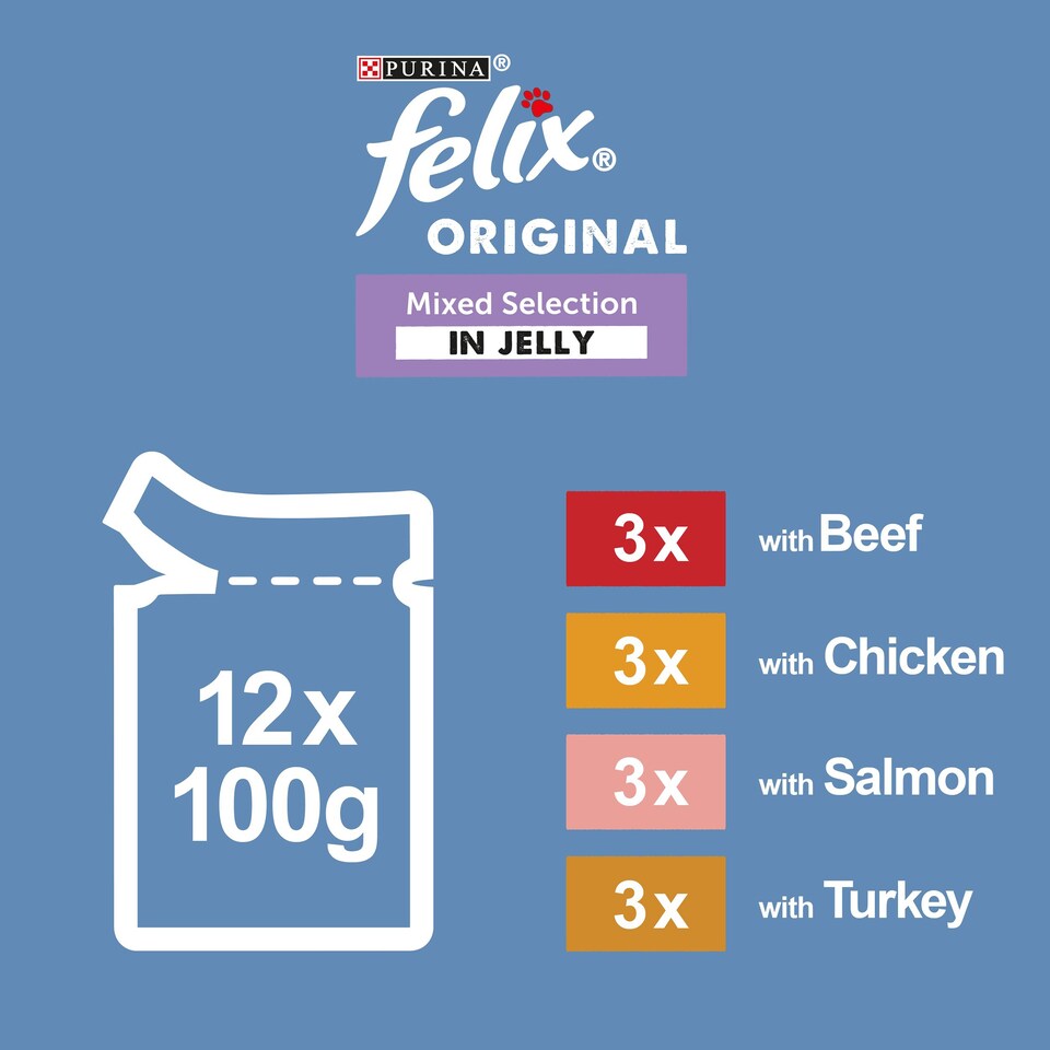 image 1 of Felix Pouch Senior In Jelly Mixed Selection 12X100g