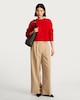 image 2 of The F&F Edit Wide Leg Pleated Trousers in Brown