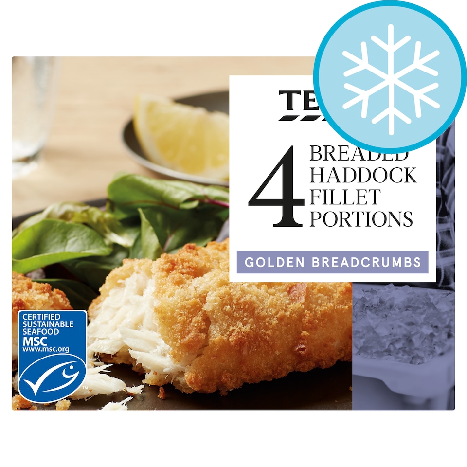 Tesco 4 Breaded Haddock Fillets 500G