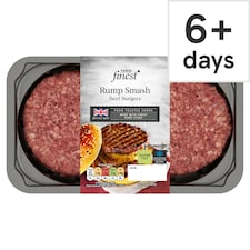 Tesco Finest Rump Smash Beef Burgers 300G