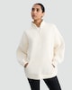 image 2 of F&F Active Pure Cotton Ribbed Half Zip Sweatshirt in Cream