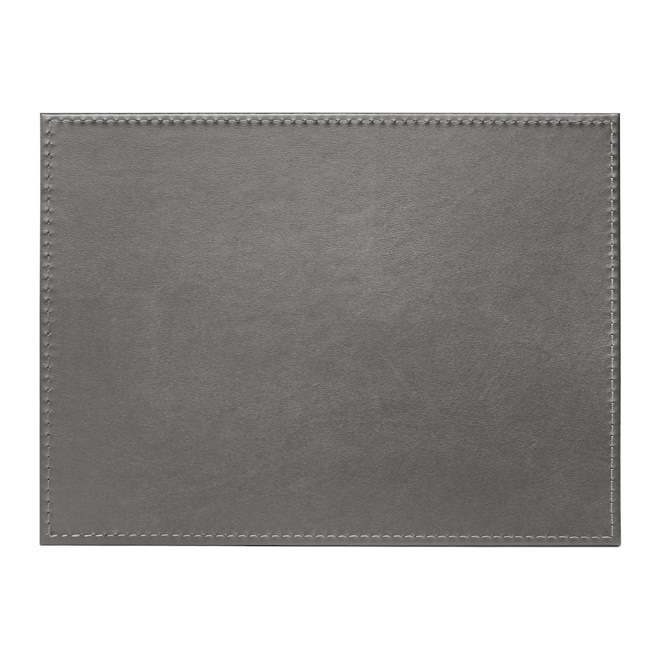 image 1 of F&F Home Faux Leather Silver/Grey Placemat 4 Pack