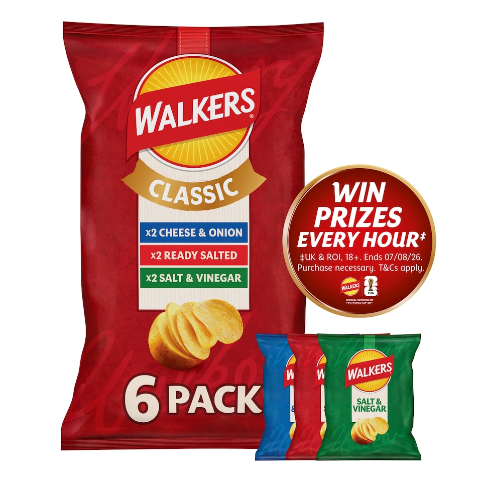 image 1 of Walkers Classic Variety Multipack Crisps 6x25g